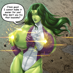 mangrowing:  WOMAN OF STEEL   No no no people, it’s not supergirl, it’ not powergirl, it’s She Hulk XDSelected by my patrons but I had this idea since some time ago, but never figured what character to pick for this scene, it’s funny that She