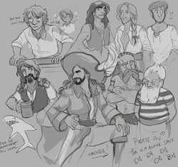 thornyhedge:  dziwaczka:  oh my god indulgent au post alert so earlier today i started laughing because i imagined thorin as a pirate with a wooden leg, dubbed thorin oakenleg (har har har), and maybe it got munched off by a great white shark called