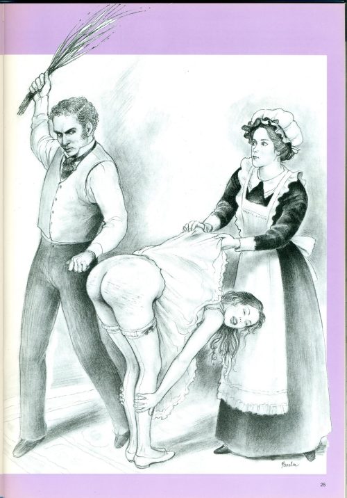 Female spanking male domestic discipline art