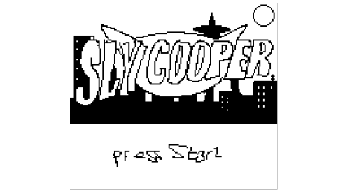 gameboydemakes:Hey baby Sly hears the blues a callin, tossed thievius    and raccoonus~ You can see how the Sly Cooper demake (and 45+ others!) started for ũ on the GBdemake patreon![Patreon] [Twitter] [Instagram]