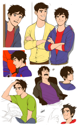 miyajimamizy:Oh yeah here, some Older!Hiro Hamada sketches. I am so close to drawing him bald his hair is just - I am so done. -walks away-