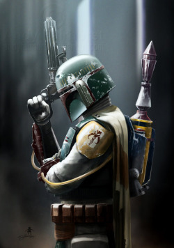 tiefighters:  Boba Fett  Art by Andy Fairhurst || Tumblr  
