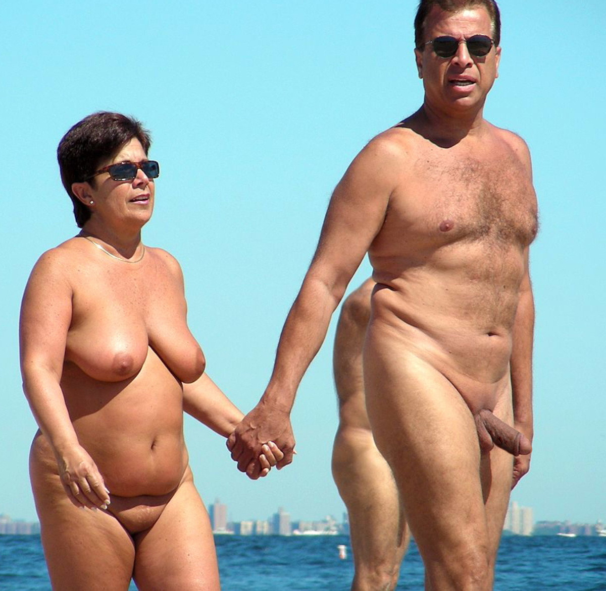 Nudist beach couple erections