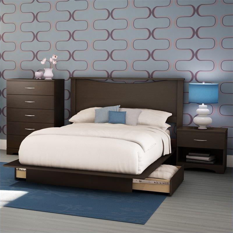 Full size platform bed with storage