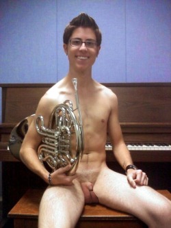 ilovesmallcocks:  chaoticwanker: “This one time at band camp….” What can I say. I have a thing for geeky/nerdy boys. I know I’d like to blow more than his horn. In a word, rootie-toot-toot!   Join the already 25,000+ loyal followers and follow