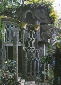 voiceofnature:  Amazingly surreal Las Pozas in the rainforest by Xilitla in the Mexico mountains. Created by Edward James in the 40′s, it includes more than 80 acres of natural waterfalls and pools interlaced with towering surrealist sculptures and