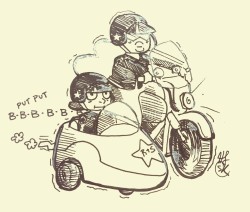 st0rmkeeper:  I wanted to play off of jen-iii’s proposal that Ruby &amp; Sapphire be in a badass motorcycle gang. Instead, this happened.