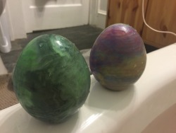 upthesnatch:  upthesnatch:  New toys! Large silicone eggs for me to give birth to over and over! Ahhhh! 