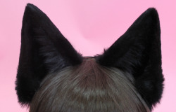 kittensplaypenshop:  Black Canine/Fox Ears &lt;3 Fully wired so you can make them as pointy or rounded as you’d like. You can also adjust the spacing of the ears on your head along the entire headband.