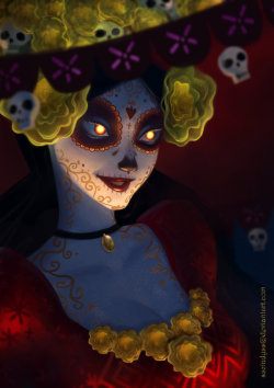thetygre:  La Muerte by sscindyss   Omg if La Muerte was real she&rsquo;d look like this! 8D