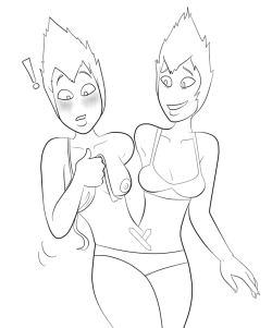 It’s funny when it happens to your sister&hellip; ;)@zikamiritoaoflight wanted to see the Rutile Twins in a bikini! I missed drawing them ^_^