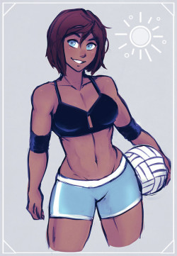 volleyball korra doodle since its getting warmer lately ☀️ 