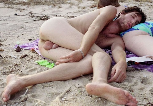 Naked man on nude beach spy cam boy