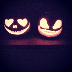 Mine and gabes attempts! #pumpkin #halloween #hearts #teeth #evil