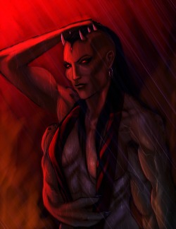 2ndsunsaint:  Worked on the Sheeva drawing I did earlier. 