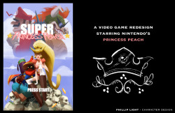 philliplight:  Visual Communications 4 project:Character designs and Key frames presenting a redesign for Super Mario Bros. in which Princess Peach, aided by a mysterious Toadstool Merchant, sets off on an adventure to rescue Mario from the evil Bowser!