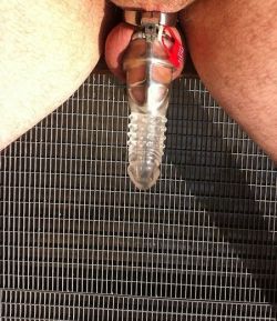 mistress-scarlet-captions:  goreans:  To enable a Mistress to use the locked penis whilst denying any sensation for the slave   https://msscarletuk.wordpress.com/   