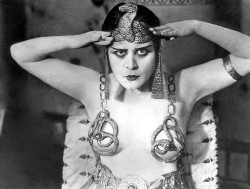 hennessey101:  Theda Bara was one of the most popular silent era actresses between 1914 and 1926. She made over 40 films, but most were lost in a fire during 1937. One of the most popular films, Cleopatra, became  one of Bara’s biggest hits. No known