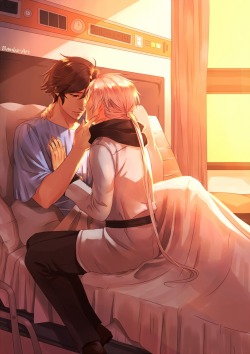 bambz-art:  Mystic Messenger - Save Me Inspired by the hospital scene in the latest chapter of Save Me by Yoruai. It’s my favorite JuminZen fanfic. Can’t wait to reach the ending! :3 Minor announcement: My commissions are open! Help an artist out
