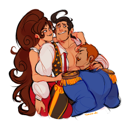 tomatomagica:  and the first drawing of 2015 is the best poly-ship of 2014 everybody loves Manolo 