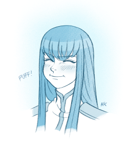 herokick:  (&gt;H&lt;) ☆ Sketch of Student Council President Kiryuin Satsuki puffing her cheeks~  &lt;3