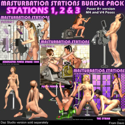 All  3 Masturbation Station props for one low price! Give your favorite  female, male or futa character some quality personal time with these  amazing self pleasuring stations! Save 33% with this bundle! Ready for Poser 8 , and Victora 4! Masturbation