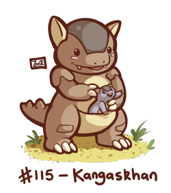 electrical-socket:  Daily Pokemon Doodle #115 - Kangaskhan I love Kangaskhan so much. What a lovely versatile Normal-Type it is. I like keeping one on my team. :D