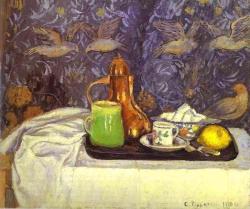 impressionism-art-blog:  Still Life with a Coffee Pot via Camille PissarroMedium: oil on canvas