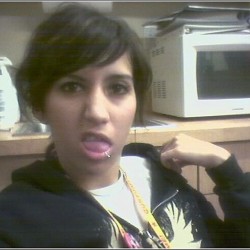 #tbt 18 year old me working at Tower Records in the early days of selfies on flip phones