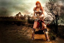 cosplayblog:  The Barbarian from Diablo III  Cosplayer: LittleBlondeGoth Cosplay [DA | TW | FB]  Photographer: Si Spencer [TW | FB]   