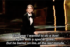 the-absolute-funniest-posts:  fearthefuzzy:            Flashback: 2011 Oscars with Host Anne Hathaway            Soo…did Hugh seek any kind of revenge for this once they got to Les Mis?   My lovely followers, please follow this blog immediately!