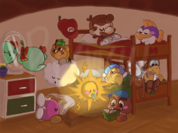 amiable-apparition:   All the companions from Paper Mario, spending a calm summer’s eve together. If you’d like to get a (10$) print of Mario Sleepover, check out my Bigcartel!  