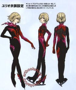 artbooksnat: Yuri!!! on Ice (ユーリ!!! on ICE) Select costumes from Yuri Plisetsky and Yuuri Katsuki featured in the Yuri!!! on Ice cover feature from Animedia Deluxe+ vol. 3 (Amazon US | eBay). 