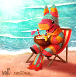 cryptid-creations:  Daily Painting 1721# Piñata Colada by Cryptid-Creations  For WIP’s, time-lapses, and more. Please check out my Patreon https://www.patreon.com/piperdraws Twitter  •  Facebook  •  Instagram  •  DeviantART   
