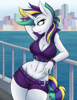 ambris:  Punk Rarity - September  Patreon    This felt like an obvious choice for this month~ I lover her look so much &lt;3 For only a ŭ pledge on my Patreon, get access to Hi-Res of: –This base image–Underwear edit–Nude edit–Futa edit–and