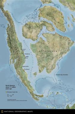 mapsontheweb:North America about 77 million years ago.