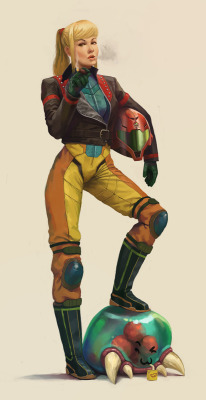 zombiemcqueen:   chicheroines:  Samus Aran from Metroid re-imagined as a biker by ~agentscarlet  Oh my god… 