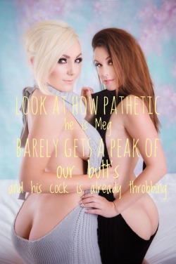 compulsivepornographic: Decided to try my hand at making porn captions and this seemed like a good image to start with 😍  God I’d give anything just to have Jessica Nigri and Meg Turney watch me as I stroke my cock 😈