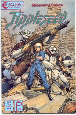 ungoliantschilde:  Appleseed, by Masamune Shirow, was reprinted in English for the American Market by Eclipse Comics, and it had cover artwork that Arthur Adams painted. 