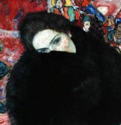 lyghtmylife:  Gustav Klimt  (Austrian; Art Nouveau, 1862-1918  Lady with a Muff (Dame mit Muff), 1916 Oil on canvas 