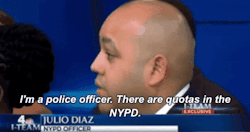 meghanbeda:  lanie-love09:  vox:  Police officers explain how they’re encouraged to act in racist ways These NYPD officers are the plaintiffs in class-action lawsuit alleging the department is violating a 2010 state ban on arrest quotas.  “We’re