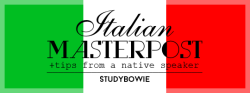 emily84:  studybowie:  Buonasera! (Good evening)Or should I say “Buon giorno” (Good morning)? Or maybe “Buon pomeriggio” (Good afternoon)? Bando alle ciance! (No more chatting) Let’s start! websites + apps  Accademia della Crusca [akkaˈdɛːmja