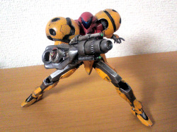 ohnicegundam:  1/144 Metroid Gundam - Custom Build The modeler used parts from various Gundam AGE gunpla kits.   