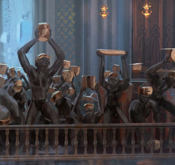 mtg-realm: Magic: the Gathering - Orzhov Thrulls Many of the Orzhov-created thrulls have that burnished facemask – as  horrid as their forms are, they always put that weird, dispassionate  face forward. Note how the masks even sort of squish into their
