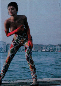 80s-90s-supermodels:  Marie Claire Italia, October 1990Photographer : Chico BialasModel : Helena Christensen 