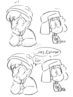 I had a dream about kyle flirting with cartman today but it ended a little better than this I think 