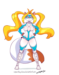 crikeydaveart:  Took a bit longer than I planned, but finished Las Lindas’ Sarah bouncing away as R.Mika! Made this as a gift for the awesome Chalo, and to practice animating/making looping gifts. Based off this image here. 