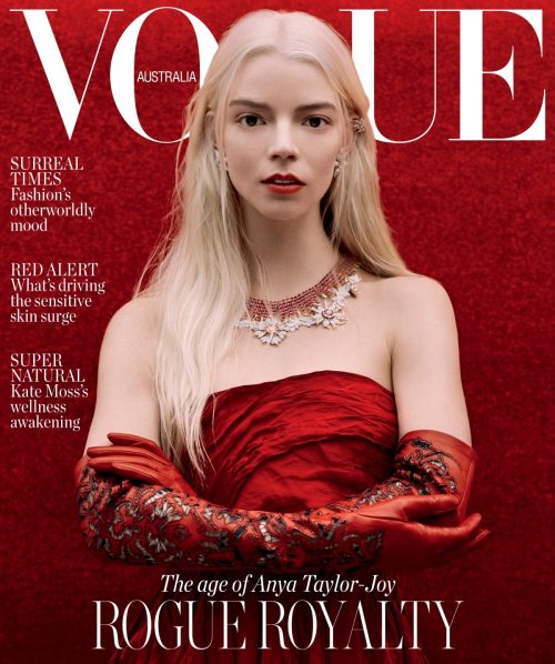 voguefashion:Anya Taylor-Joy wearing Dior, photographed by Jess Ruby James on the cover of Vogue Australia, October 2022.