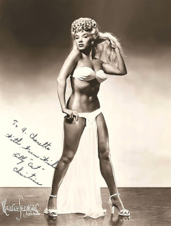 burleskateer:    Lilly Christine       aka. &ldquo;The Cat Girl&rdquo;.. Signed vintage 50’s-era promo photo..   