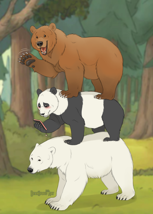 bearlyfunctioning:  It’s a BEAR STACK! The We Bare Bears brothers in my style~ This artwork was funded by my wonderful ραтяσиs in 2019 just releasing now! (BG from the show) 